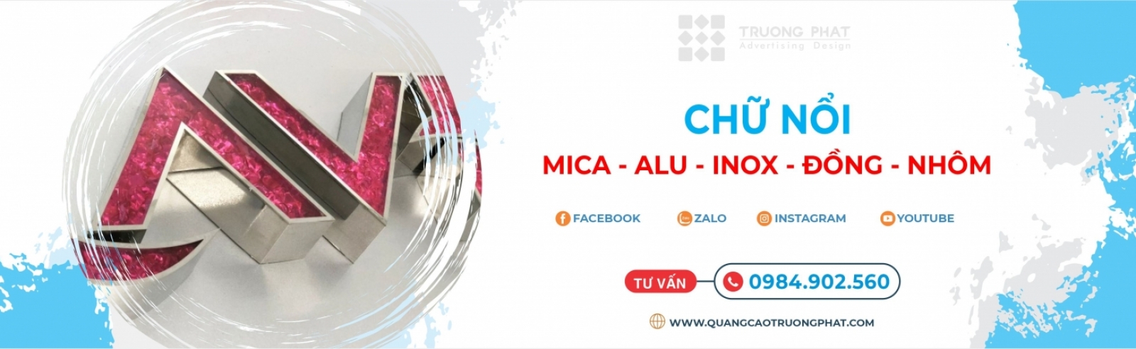 Làm bảng hiệu quảng cáo chữ nổi inox, mica